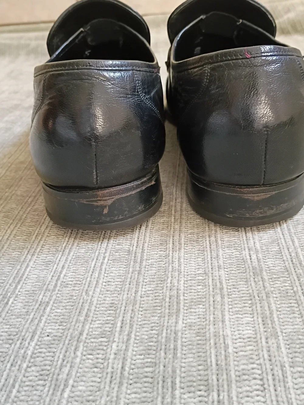 Florsheim Mens Black Leather Tassel Loafers Size 11 3E Wide Slip On Dress Shoes